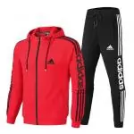 survetement adidas femme homme costume de mode hoodie rouge